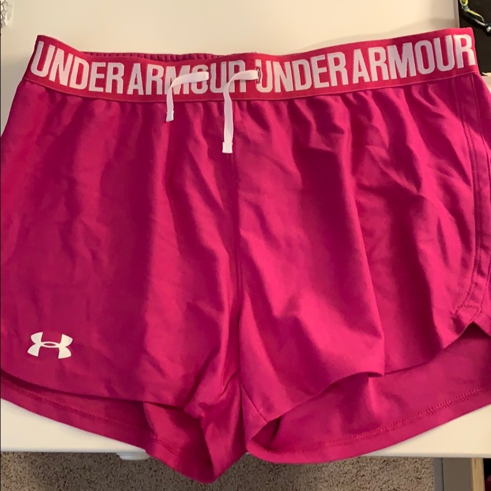 Pink under armor shorts